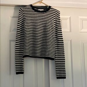 Madewell Striped Crew Neck Sweater Black and White